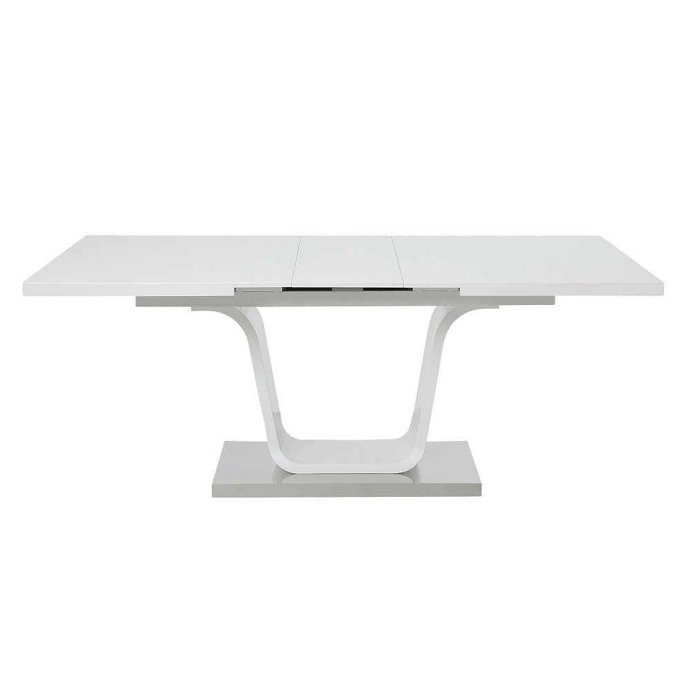 Acme - Kamaile Dining Table W/Leaf DN02133 White High Gloss Finish