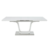 Acme - Kamaile Dining Table W/Leaf DN02133 White High Gloss Finish