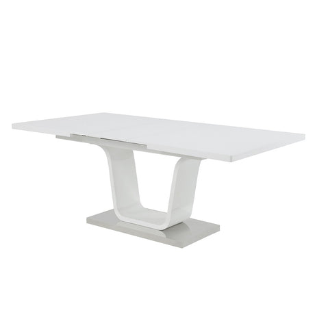 Acme - Kamaile Dining Table W/Leaf DN02133 White High Gloss Finish