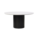 Acme - Jaramillo Round Dining Table W/Engineering Marble Top DN02141 Engineering Marble Top & Black Finish