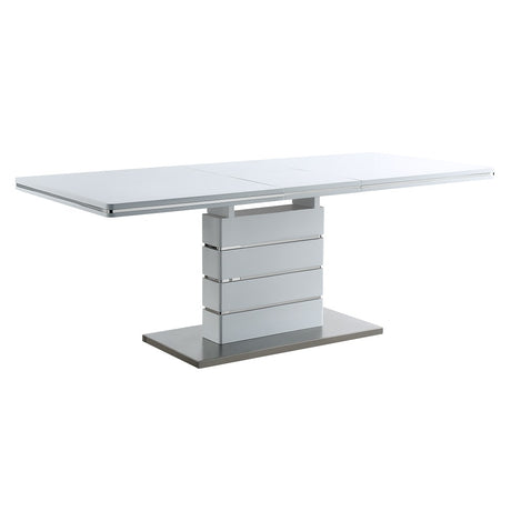 Acme - Kameryn Dining Table W/Leaf DN02143 White  High Gloss Finish