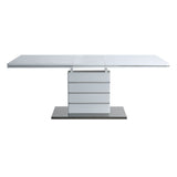 Acme - Kameryn Dining Table W/Leaf DN02143 White  High Gloss Finish