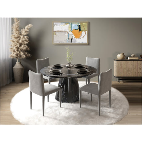 Acme - Hollis Dining Table W/Engineering Stone Top DN02155 Engineering Stone Finish