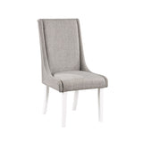 Acme - Hollyn Side Chair (Set-2) DN02161 Gray Linen & White Finish