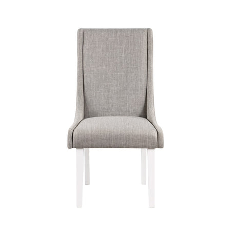 Acme - Hollyn Side Chair (Set-2) DN02161 Gray Linen & White Finish