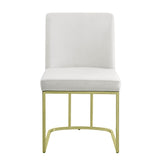 Acme - Zazie Side Chair (Set-2) DN02232 Beige Velvet & Gold Finish