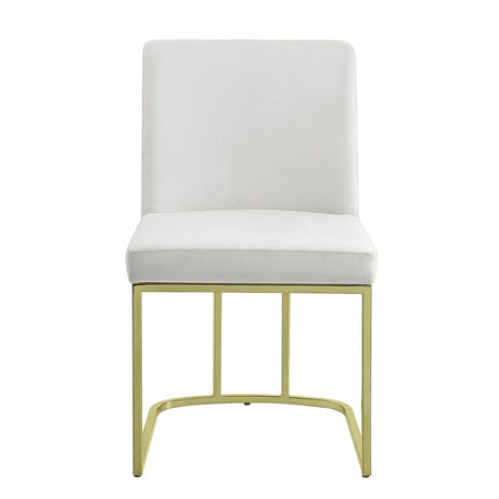 Acme - Zazie Side Chair (Set-2) DN02232 Beige Velvet & Gold Finish