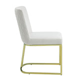 Acme - Zazie Side Chair (Set-2) DN02232 Beige Velvet & Gold Finish