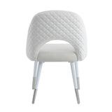 Acme - Zemirah Side Chair (Set-2) DN02234 White Velvet & White Gloss Finish