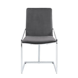 Acme - Zlatan Side Chair (Set-2) DN02235 Gray Velvet & Chrome Finish