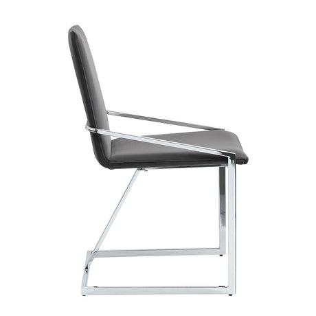 Acme - Zlatan Side Chair (Set-2) DN02235 Gray Velvet & Chrome Finish