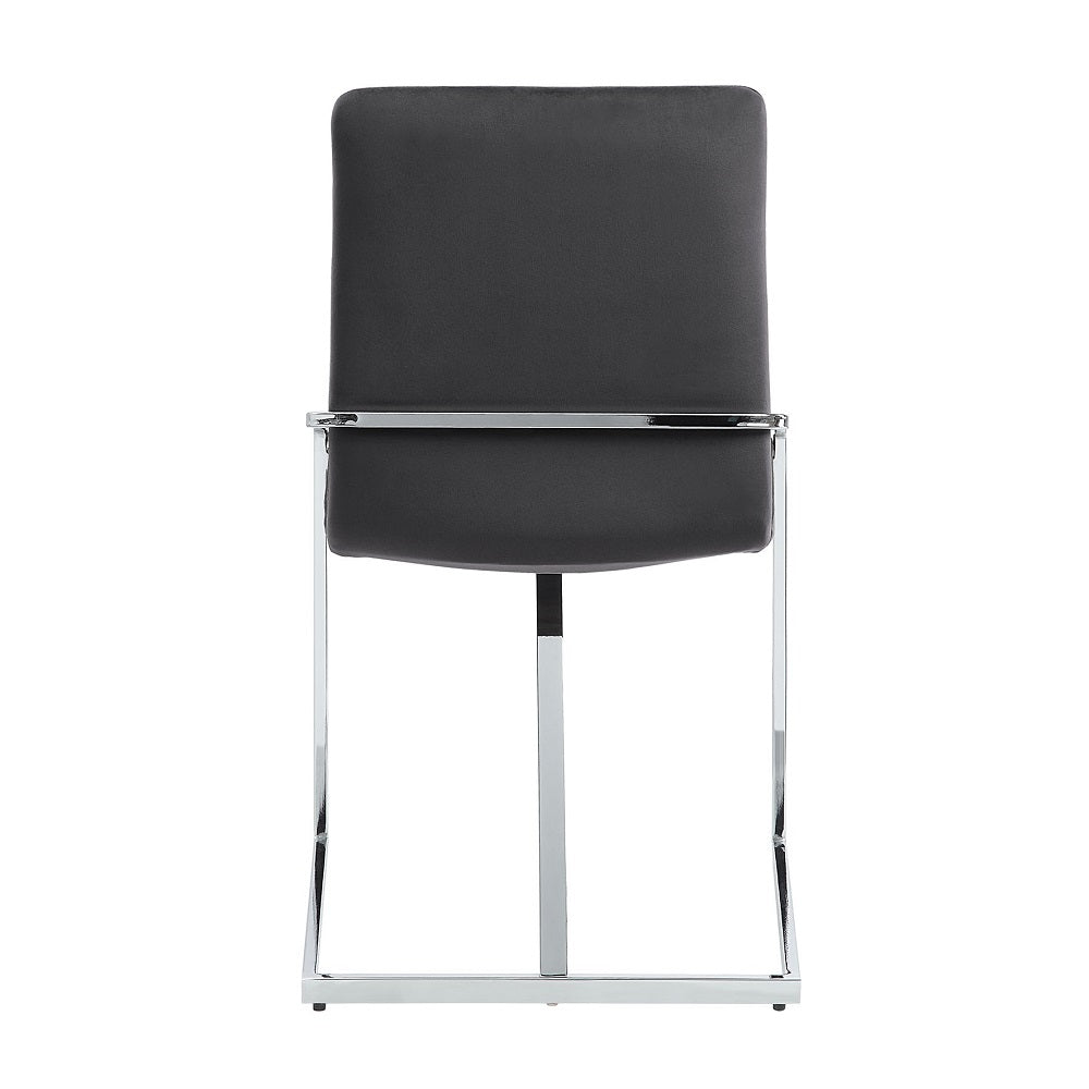 Acme - Zlatan Side Chair (Set-2) DN02235 Gray Velvet & Chrome Finish