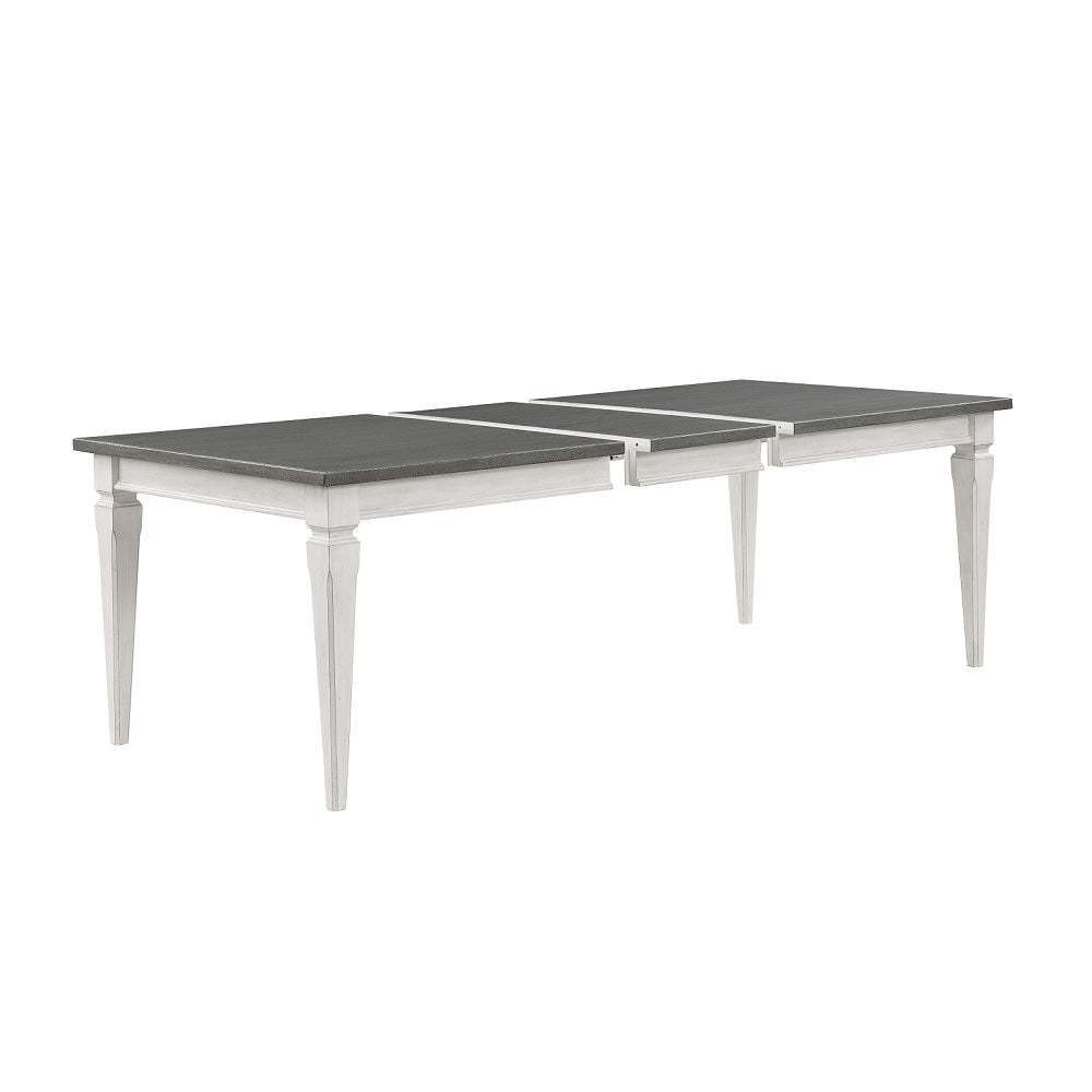 Acme - Katia Dining Table W/Leaf DN02273 Rustic Gray & Weathered White Finish