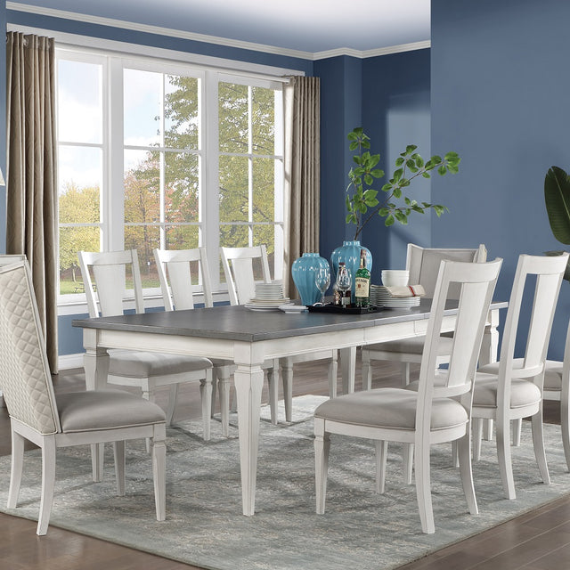 Acme - Katia Dining Table W/Leaf DN02273 Rustic Gray & Weathered White Finish