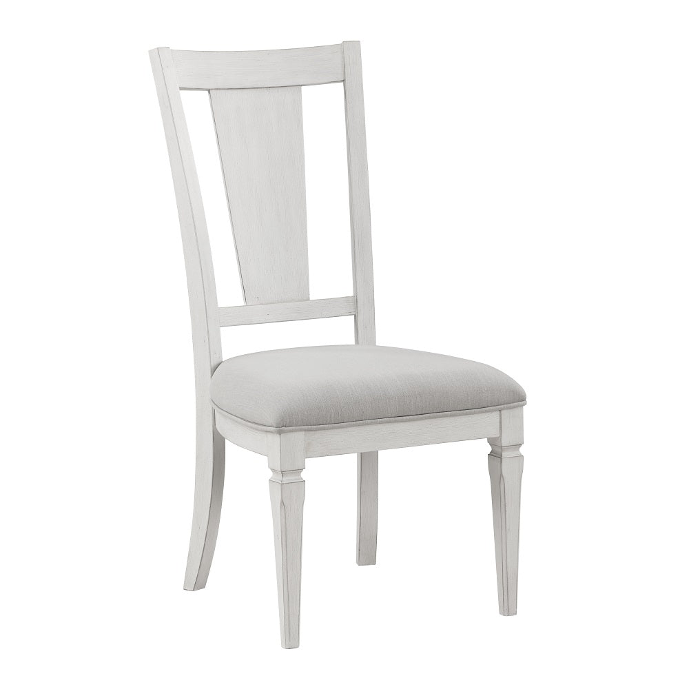 Acme - Katia Side Chair (Set-2) DN02274 Light Gray Linen & Weathered White Finish