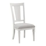 Acme - Katia Side Chair (Set-2) DN02274 Light Gray Linen & Weathered White Finish