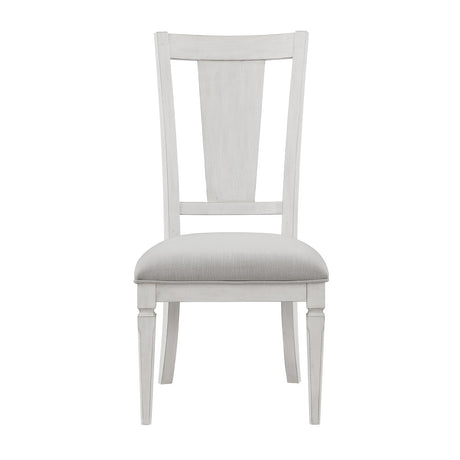 Acme - Katia Side Chair (Set-2) DN02274 Light Gray Linen & Weathered White Finish