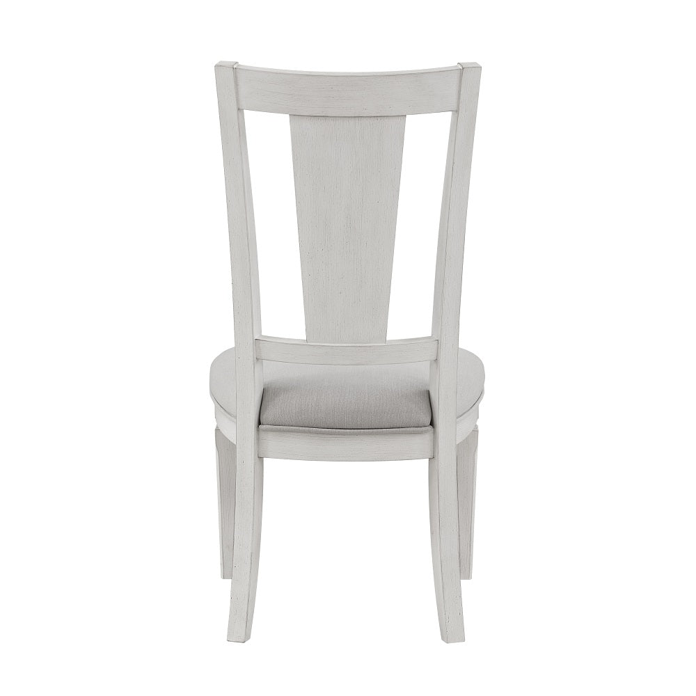 Acme - Katia Side Chair (Set-2) DN02274 Light Gray Linen & Weathered White Finish