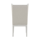 Acme - Katia Hostess Chair (Set-2) DN02275 Light Gray Linen & Weathered White Finish