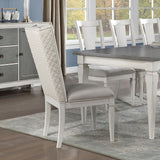 Acme - Katia Hostess Chair (Set-2) DN02275 Light Gray Linen & Weathered White Finish