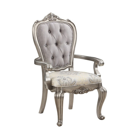 Ariadne Arm Chair (Set - 2) DN02283 Velvet & Antique Platinum Finish | Acme | Home Elegance USA