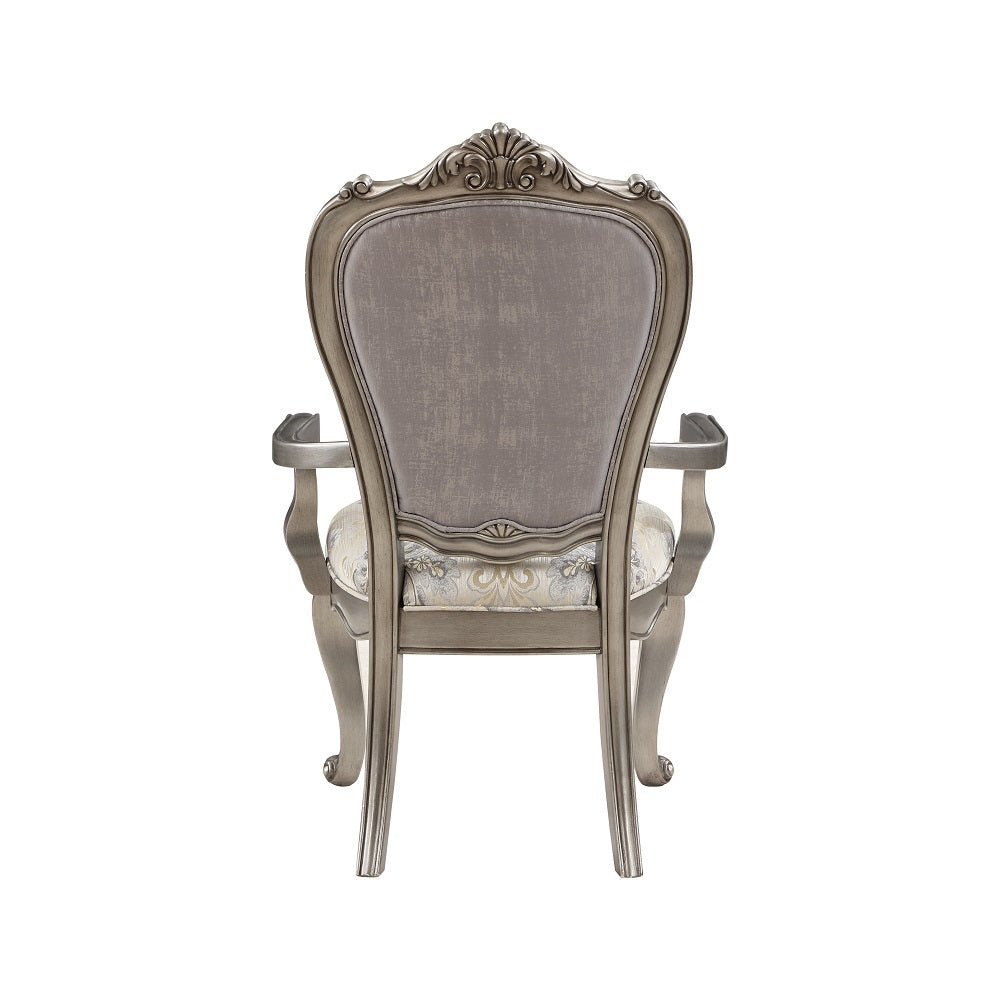 Ariadne Arm Chair (Set - 2) DN02283 Velvet & Antique Platinum Finish | Acme | Home Elegance USA