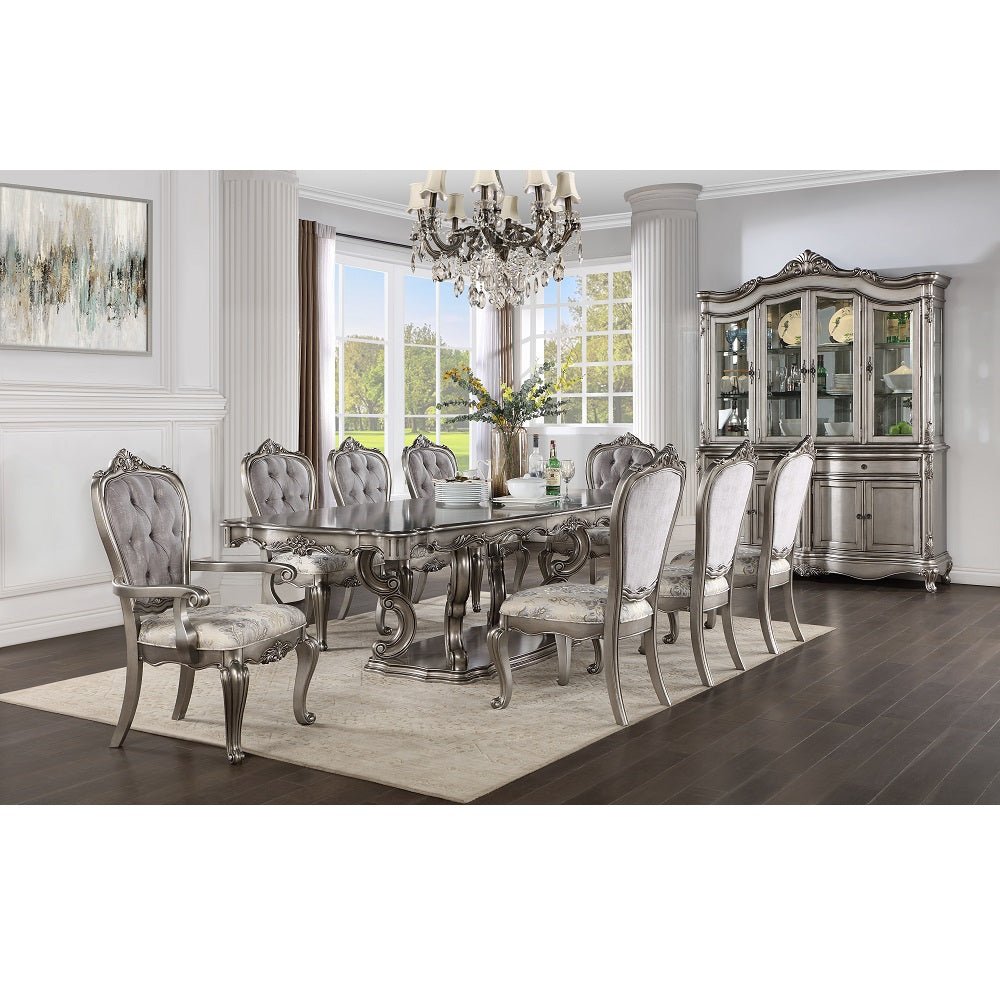 Ariadne Arm Chair (Set - 2) DN02283 Velvet & Antique Platinum Finish | Acme - DN02283 - Home Elegance USA - 5