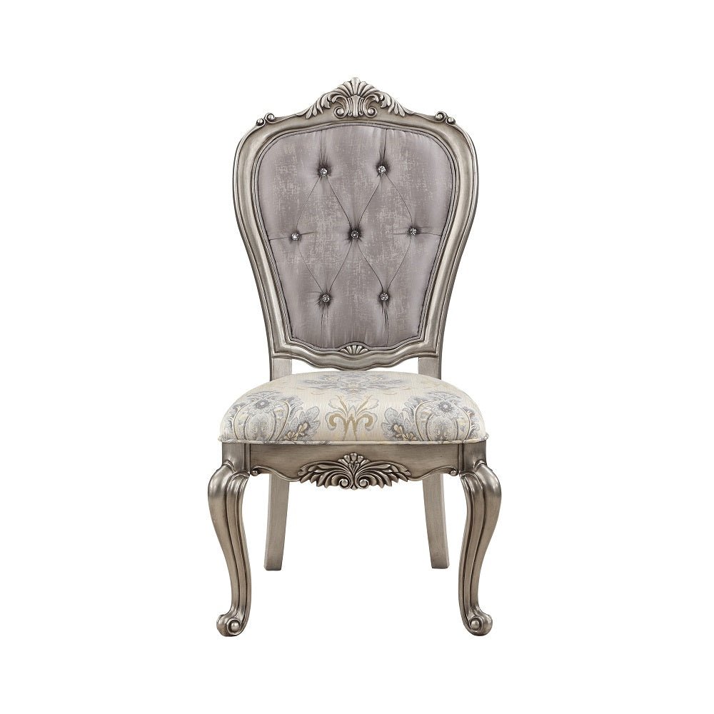 Ariadne Side Chair (Set - 2) DN02282 Velvet & Antique Platinum Finish | Acme - DN02282 - Home Elegance USA - 2