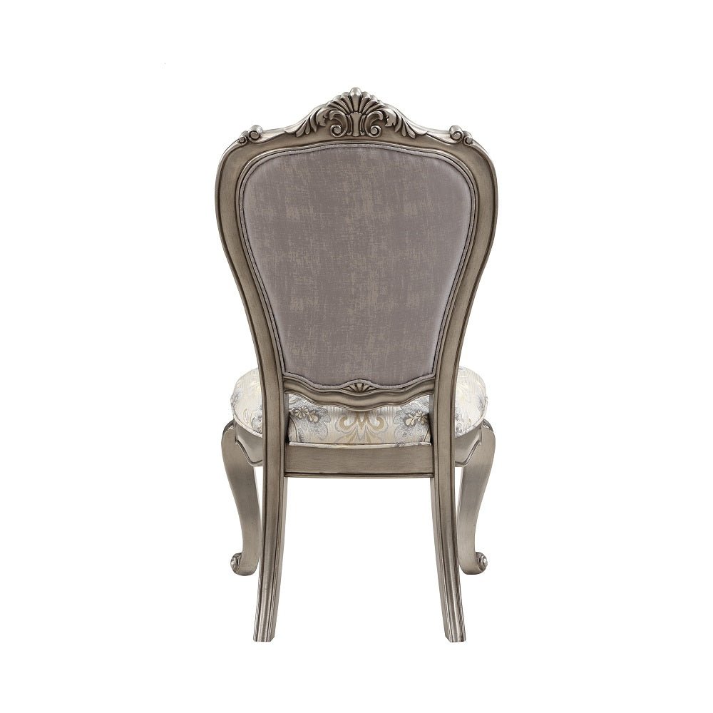 Ariadne Side Chair (Set - 2) DN02282 Velvet & Antique Platinum Finish | Acme | Home Elegance USA