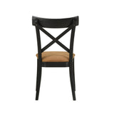 Acme - Hillary Side Chair (Set-2) DN02306 Brown Leather Aire, Walnut & Black Finish