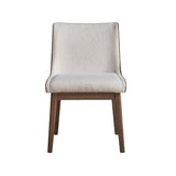 Acme - Ginny Side Chair (Set-2) DN02308 White Boucle, Brown Velvet & Walnut Finish