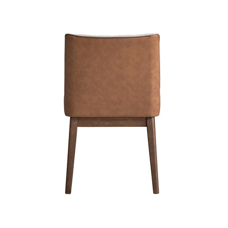 Acme - Ginny Side Chair (Set-2) DN02308 White Boucle, Brown Velvet & Walnut Finish