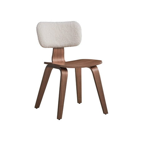 Acme - Casson Side Chair (Set-2) DN02311 White Boucle & Walnut Finish