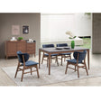 Acme - Bevis Side Chair (Set-2) DN02313 Blue Fabric & Walnut Finish