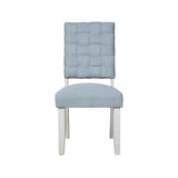 Acme - Saree Side Chair (Set-2) DN02351 Light Teal Chenille & White Finish