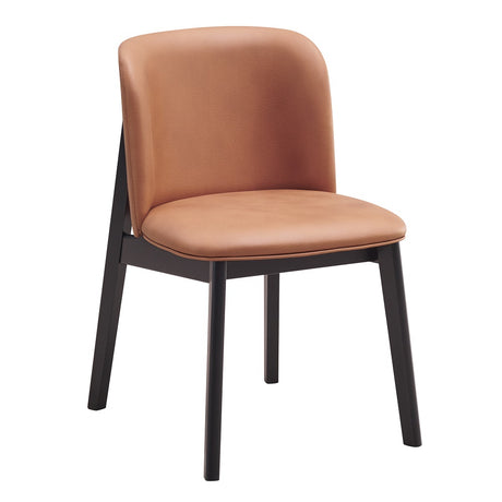 Acme - Eliora Side Chair (Set-2) DN02367 Camel Polish Microfiber & Black Finish
