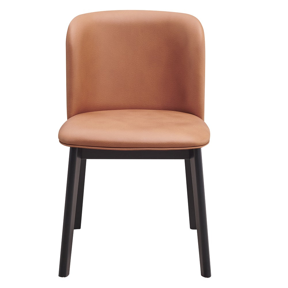 Acme - Eliora Side Chair (Set-2) DN02367 Camel Polish Microfiber & Black Finish