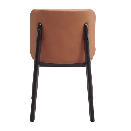 Acme - Eliora Side Chair (Set-2) DN02367 Camel Polish Microfiber & Black Finish