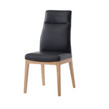 Acme - Raquan Side Chair (Set-2) DN02398 Black Leather & Walnut Finish