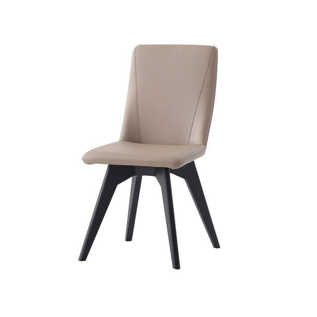 Acme - Redmond Side Chair (Set-2) DN02399 Khaki Leather & Black Finish