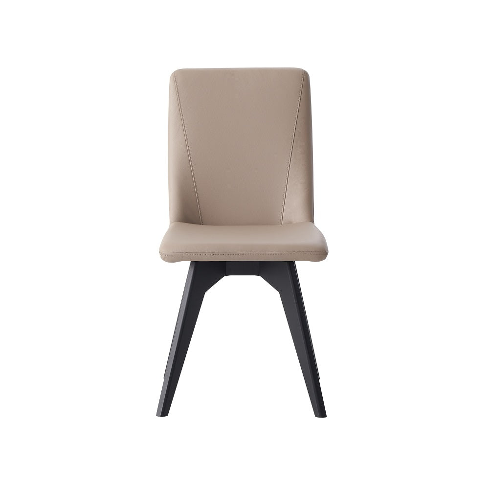 Acme - Redmond Side Chair (Set-2) DN02399 Khaki Leather & Black Finish