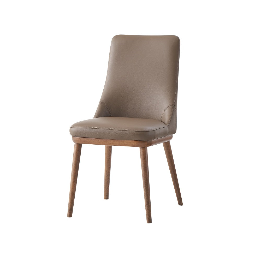 Acme - Rashean Side Chair (Set-2) DN02401 Brown Leather & Walnut Finish