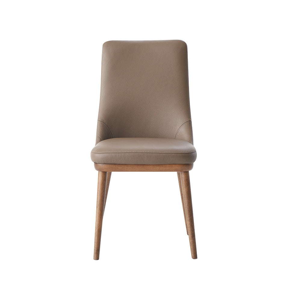 Acme - Rashean Side Chair (Set-2) DN02401 Brown Leather & Walnut Finish