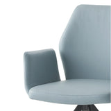 Acme - Segismunda Side Chair W/Swivel DN02403 Light Blue Leather & Black Finish