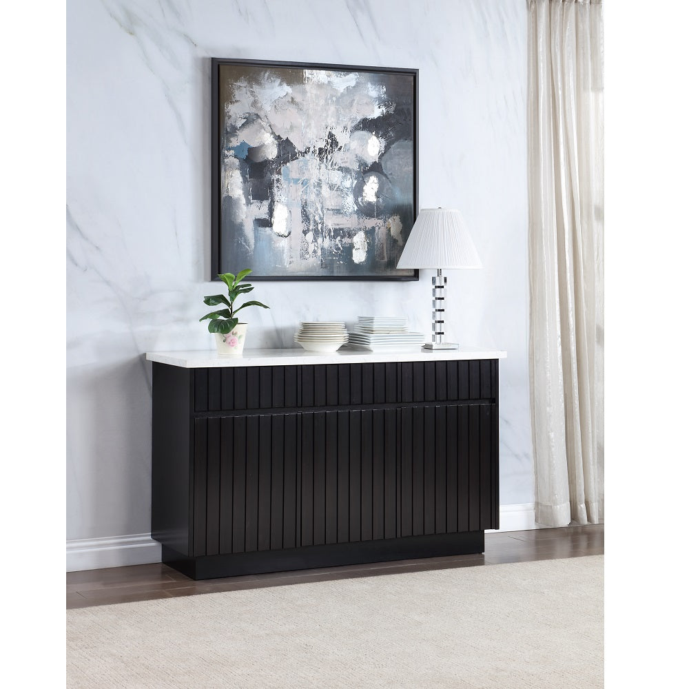 Acme - Jaramillo Server DN02475 Engineering Marble Top & Black Finish