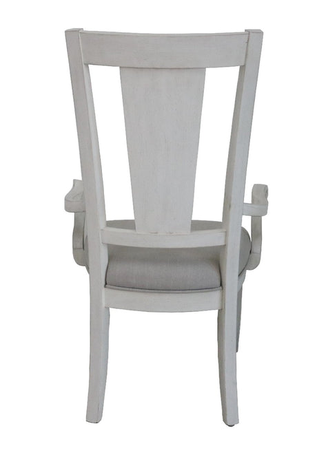 Acme - Katia Arm Chair (Set-2) DN02488 Light Gray Linen & Weathered White Finish