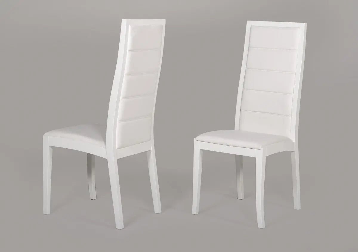 9007 Contemporary White Leatherette Dining Chairs (Set Of 2) Vggu9007Ch - Wht | Home Elegance USA