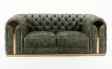 Divani Casa Dosie - Transitional Grey Velvet Loveseat