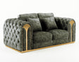 Divani Casa Dosie - Transitional Grey Velvet Loveseat