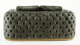 Divani Casa Dosie - Transitional Grey Velvet Loveseat